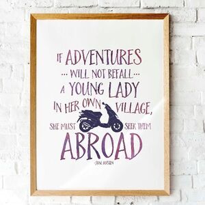 Jane Austen Adventures Quote Print